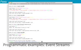 Programmatic examples: Event Streams
 