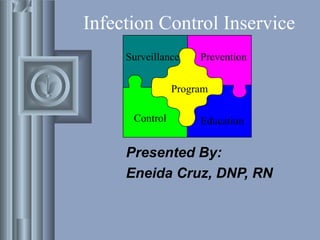 Infection Control Inservice
Presented By:
Eneida Cruz, DNP, RN
Program
Surveillance Prevention
Control Education
 