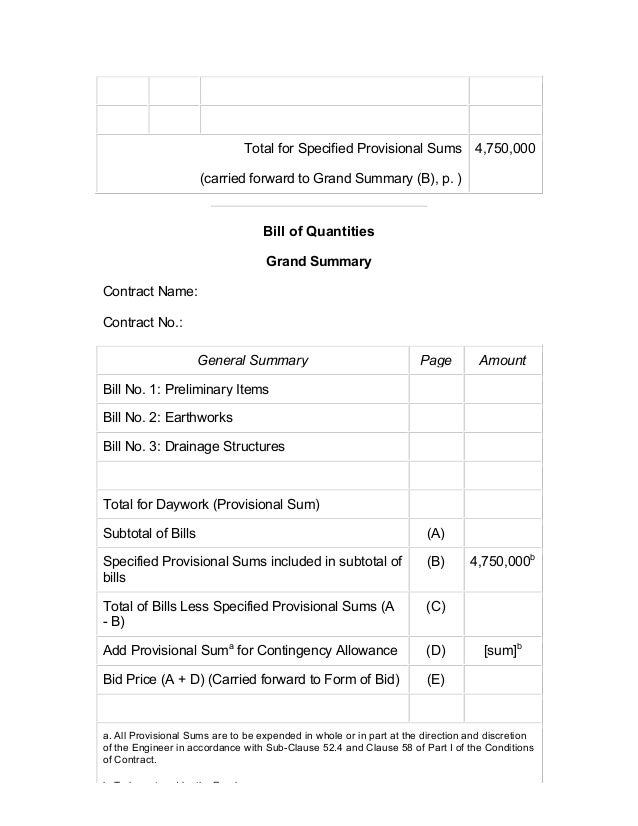 bid form