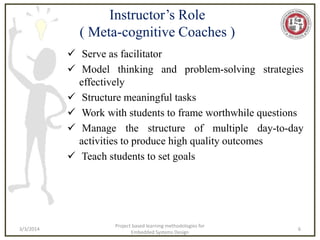 Project based learning methodologies for Embedded Systems and ...
