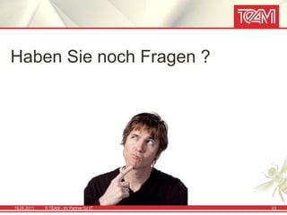 Haben Sie noch Fragen ?




19.05.2011   © TEAM - Ihr Partner für IT   43
 