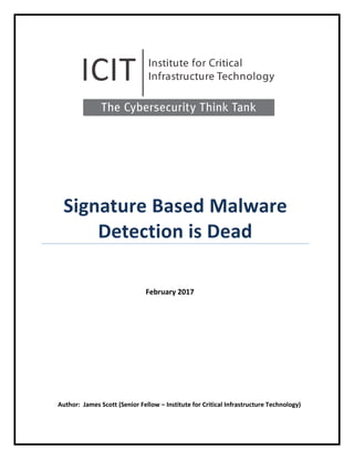 Icit analysis-signature-based-malware-detection-is-dead | PDF