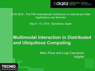 ICIW 2010 - The Fifth International Conference on Internet and Web Applications and Services<br />May 9 - 15, 2010 - Barce...