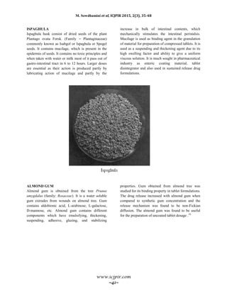 AN OVERVIEW ON NATURAL POLYMERS AS PHARMACEUTICAL EXCIPIENT | PDF