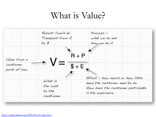 What is Value?
http://mikehohnen.com/2008/04/19/oplevelse/
 