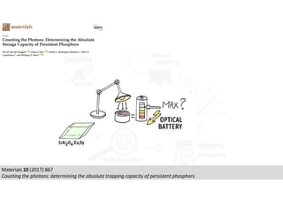 Materials 10 (2017) 867
Counting the photons: determining the absolute trapping capacity of persistent phosphors
 