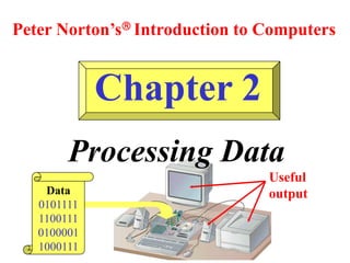 Chapter 2
Processing Data
Peter Norton’s Introduction to Computers
Data
0101111
1100111
0100001
1000111
Useful
output
 