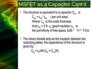 MSFET as a Capacitor Cont’d
10-12
 