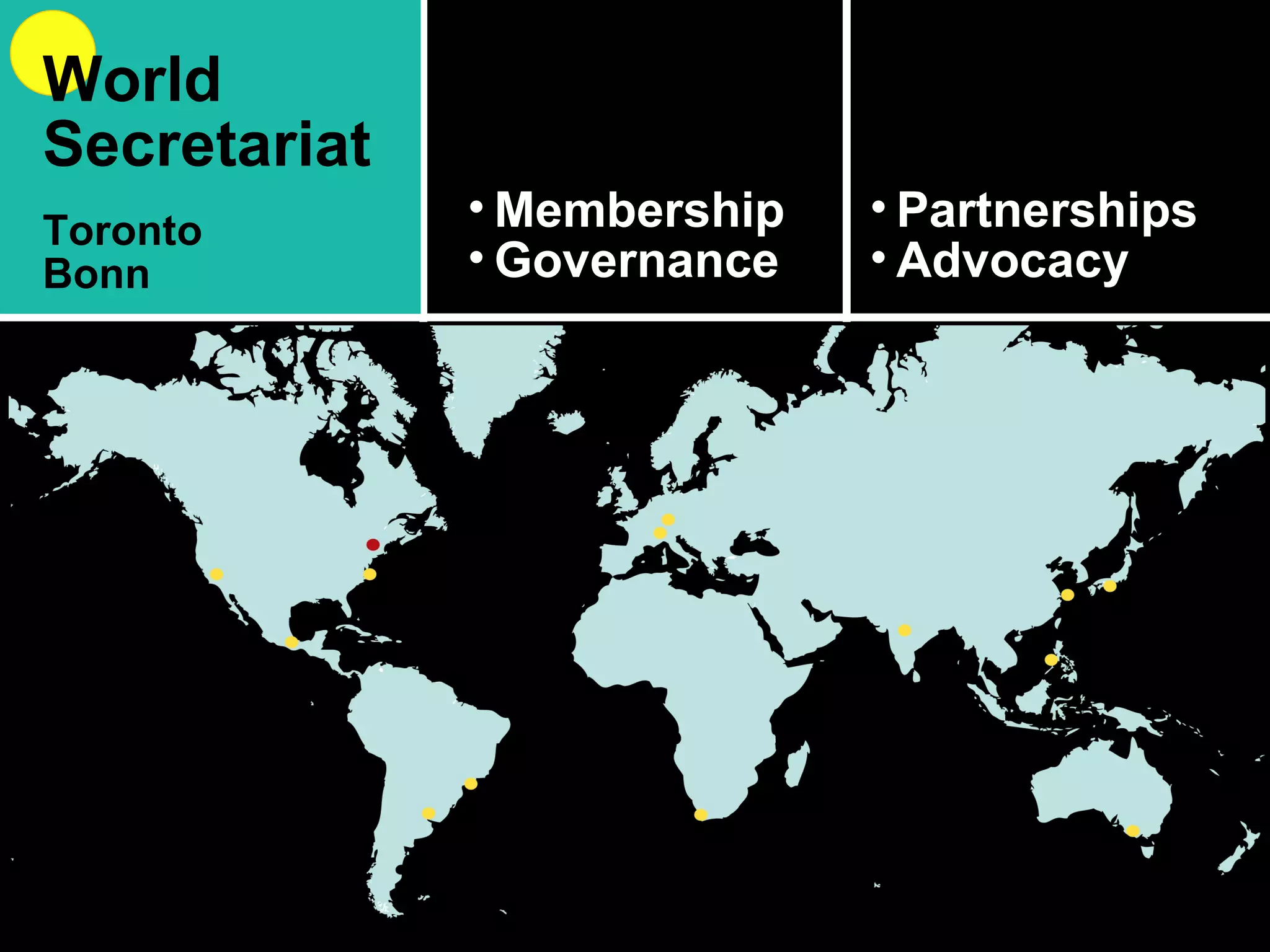 World Secretariat Toronto Bonn Membership Governance Partnerships Advocacy 