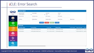 TIBCO intelligent Common Logging and Exception Handling (iCLE) | PPTX