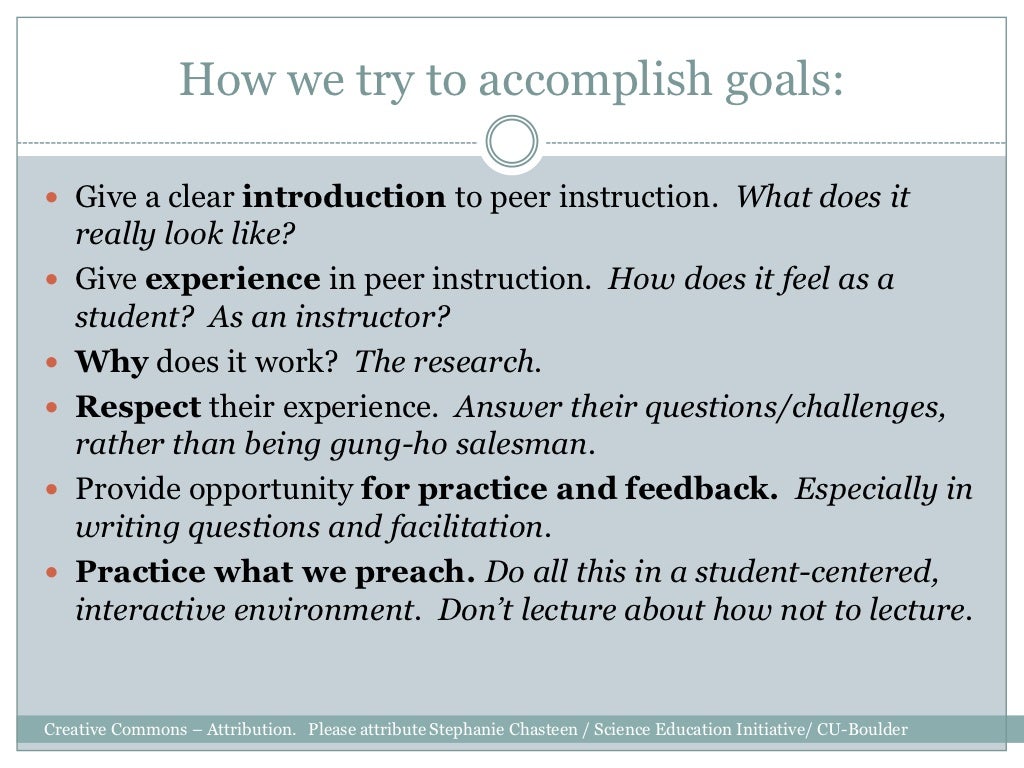 How we try to accomplish
