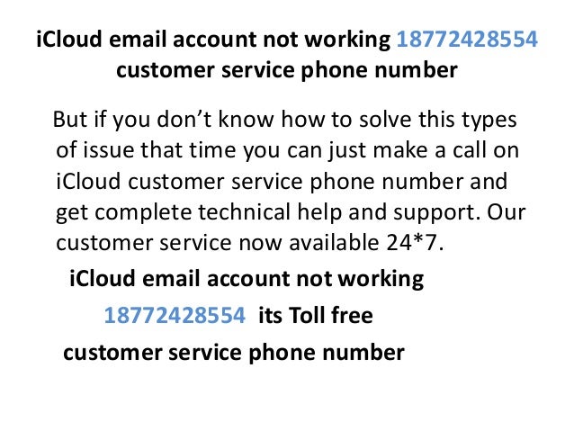 iCloud email account not working 18772428554 iCloud mail not working