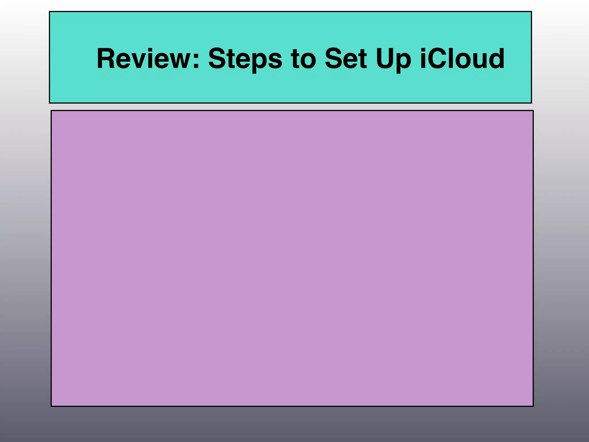 Review: Steps to Set Up iCloud
 