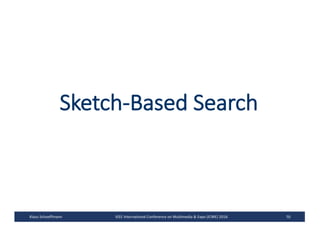 Sketch-Based	Search
70Klaus	Schoeffmann IEEE	International	Conference	on	Multimedia	&	Expo	(ICME)	2016
 