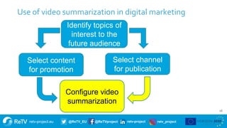 retv-project.eu @ReTV_EU @ReTVproject retv-project retv_project
16
Use of video summarization in digital marketing
Select ...