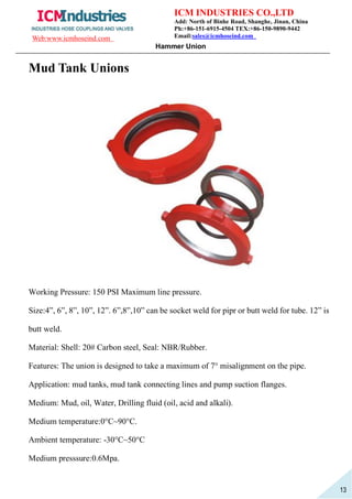 Union Shell hammer union WECO Hammer union lug union with NBR seal | PDF