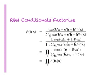 RBM Conditionals Factorize
 