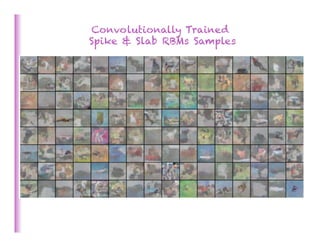 Convolutionally Trained
Spike & Slab RBMs Samples
 