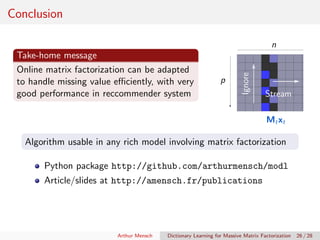 Dictionary Learning for Massive Matrix Factorization | PDF