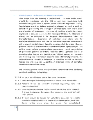 Icmr dbt stem cell guidelines | PDF