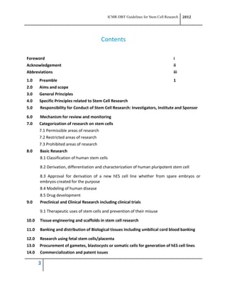 Icmr dbt stem cell guidelines | PDF