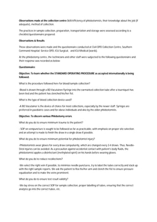 Preanalytical variables and errors in sampling | PDF