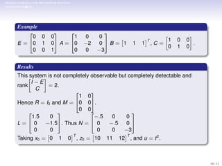 Observer design for descriptor linear systems | PDF