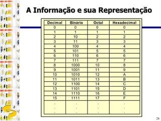 A Informação e sua Representação 