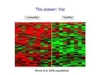 The answer: Yes
“unhealthy”                    “healthy”




       Afman et al. 2009 unpublished
 