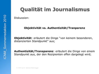 Fairness in der Berichterstattung; 