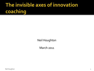 The invisible axes of innovation coaching Neil Houghton March 2011 Neil Houghton 1 