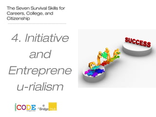 The Seven Survival Skills for
Careers, College, and
Citizenship
4. Initiative
and
Entreprene
u-rialism
 