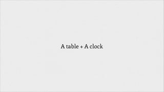 A table + A clock

 