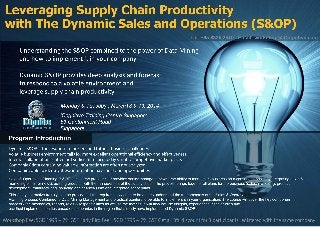 Supply Chain Workshop Dynamic S&OP Singapore March 2014 iCognitive