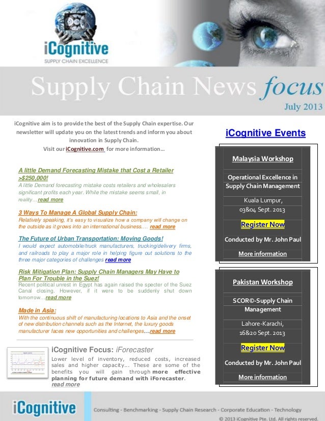 iCcognitive Supply Chain Newsletter July 2013