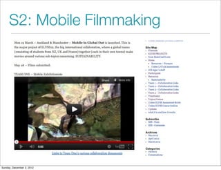 S2: Mobile Filmmaking




Sunday, December 2, 2012
 