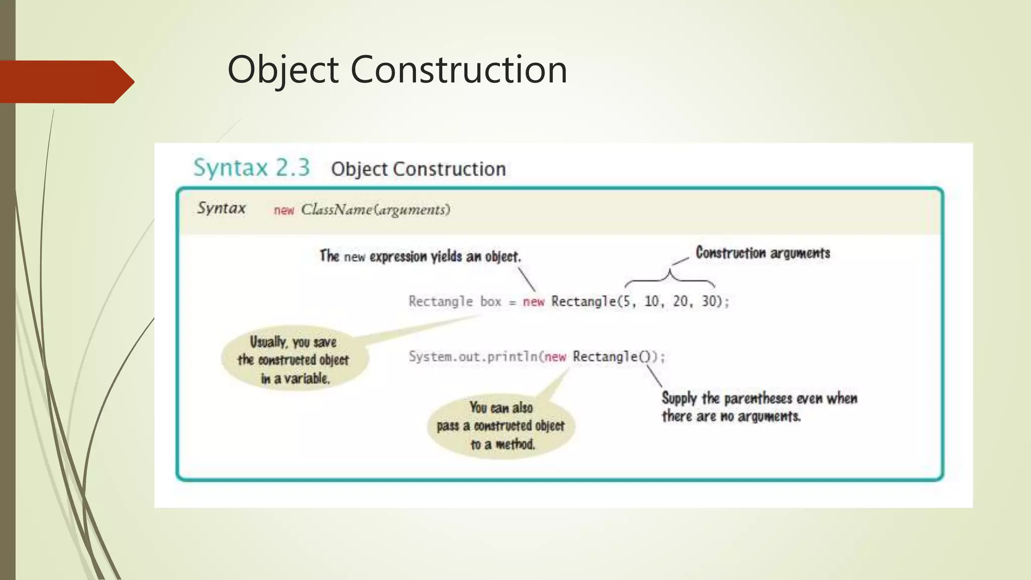 Object Construction
 