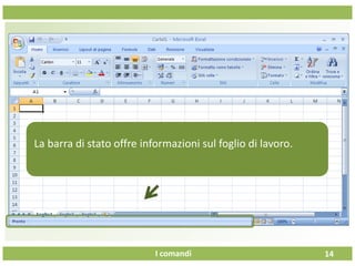 I comandi
Una volta
14
La barra di stato offre informazioni sul foglio di lavoro.
 