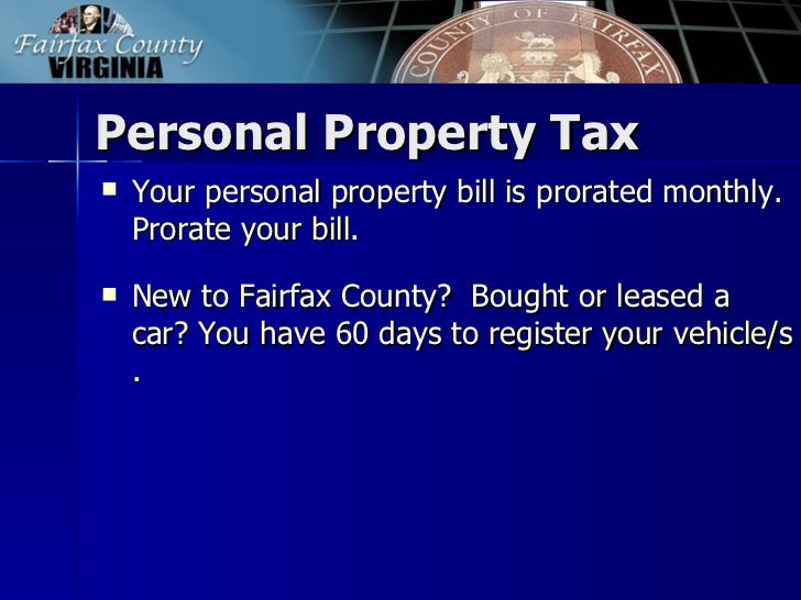 Personal Property Tax Fairfax Personal Property Tax Fairfax