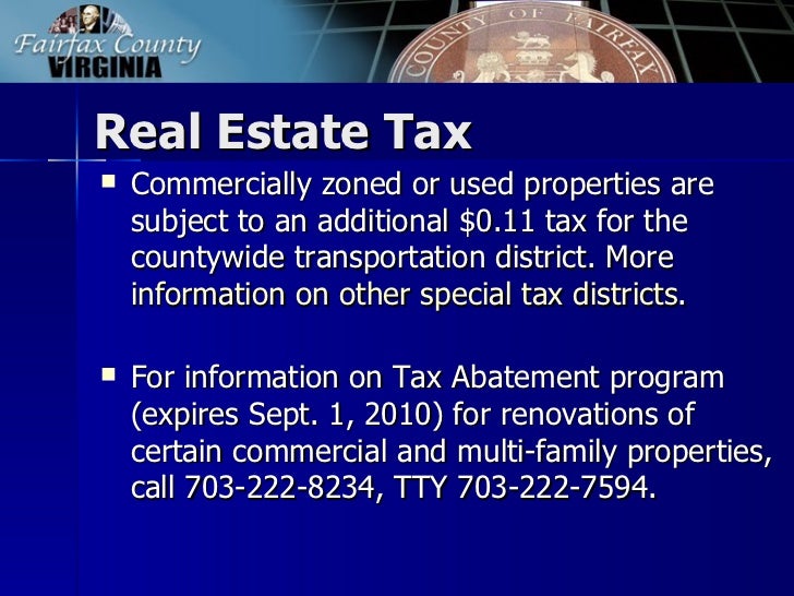 Fairfax County Tax Facts
