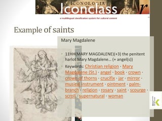 Example of saints
Mary Magdalene
• 11HH(MARY MAGDALENE)(+3) the penitent
harlot Mary Magdalene… (+ angel(s))
• Keywords: C...
