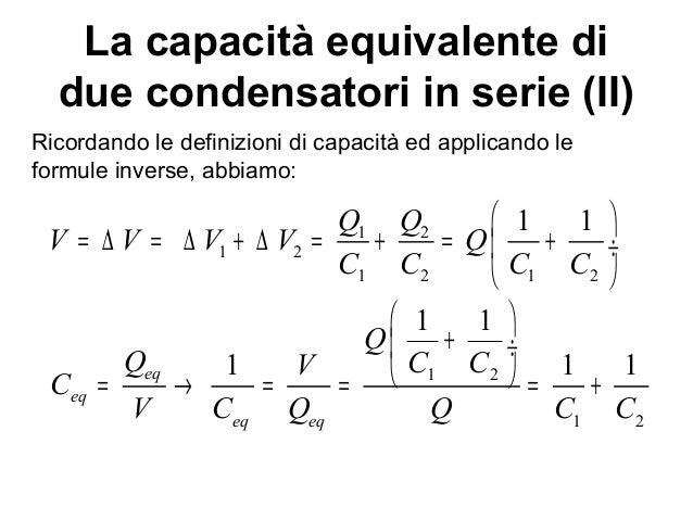 Capacità Equivalente Condensatori In Serie