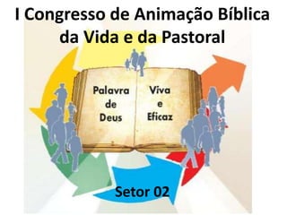 I Congresso de Animação Bíblica
     da Vida e da Pastoral




            Setor 02
 