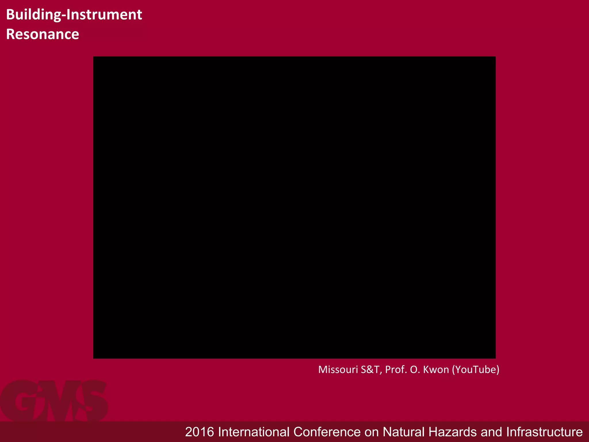 2016 International Conference on Natural Hazards and Infrastructure
Building-Instrument
Resonance
Missouri S&T, Prof. O. Kwon (YouTube)
 