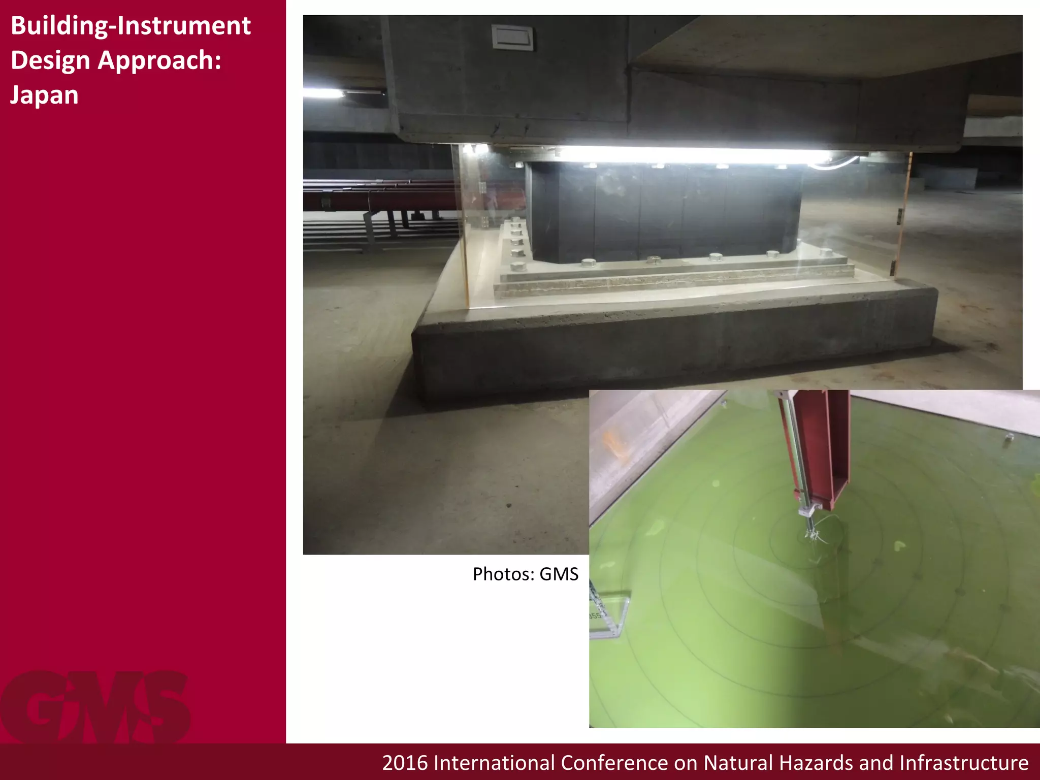 2016 International Conference on Natural Hazards and Infrastructure
Building-Instrument
Design Approach:
Japan
Photos: GMS
 