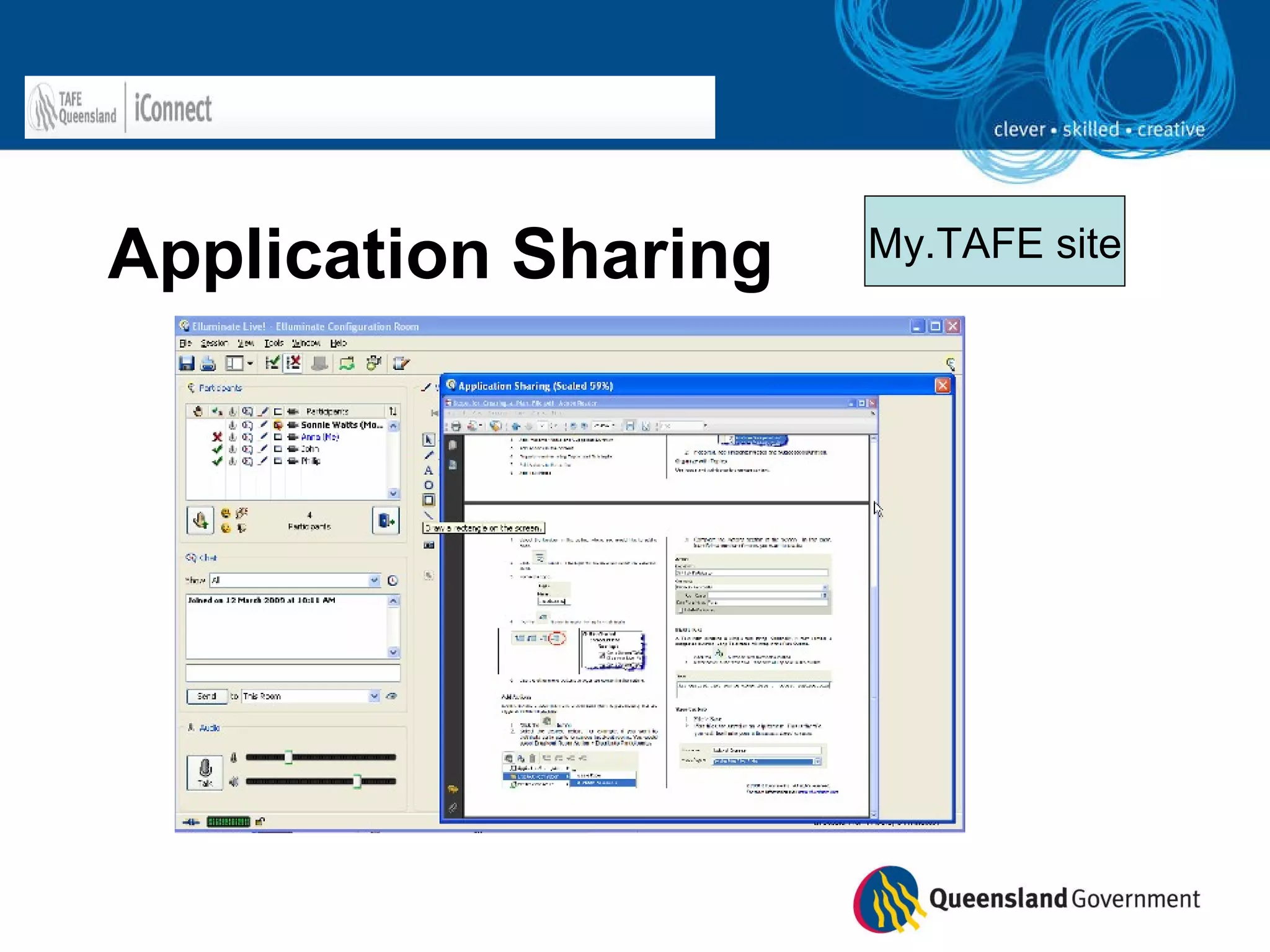Application Sharing My.TAFE site 