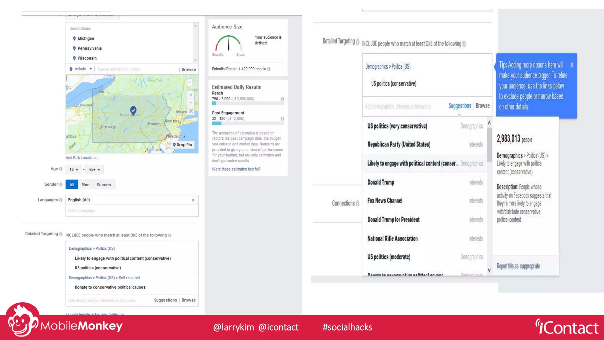 @larrykim @icontact #socialhacks
 