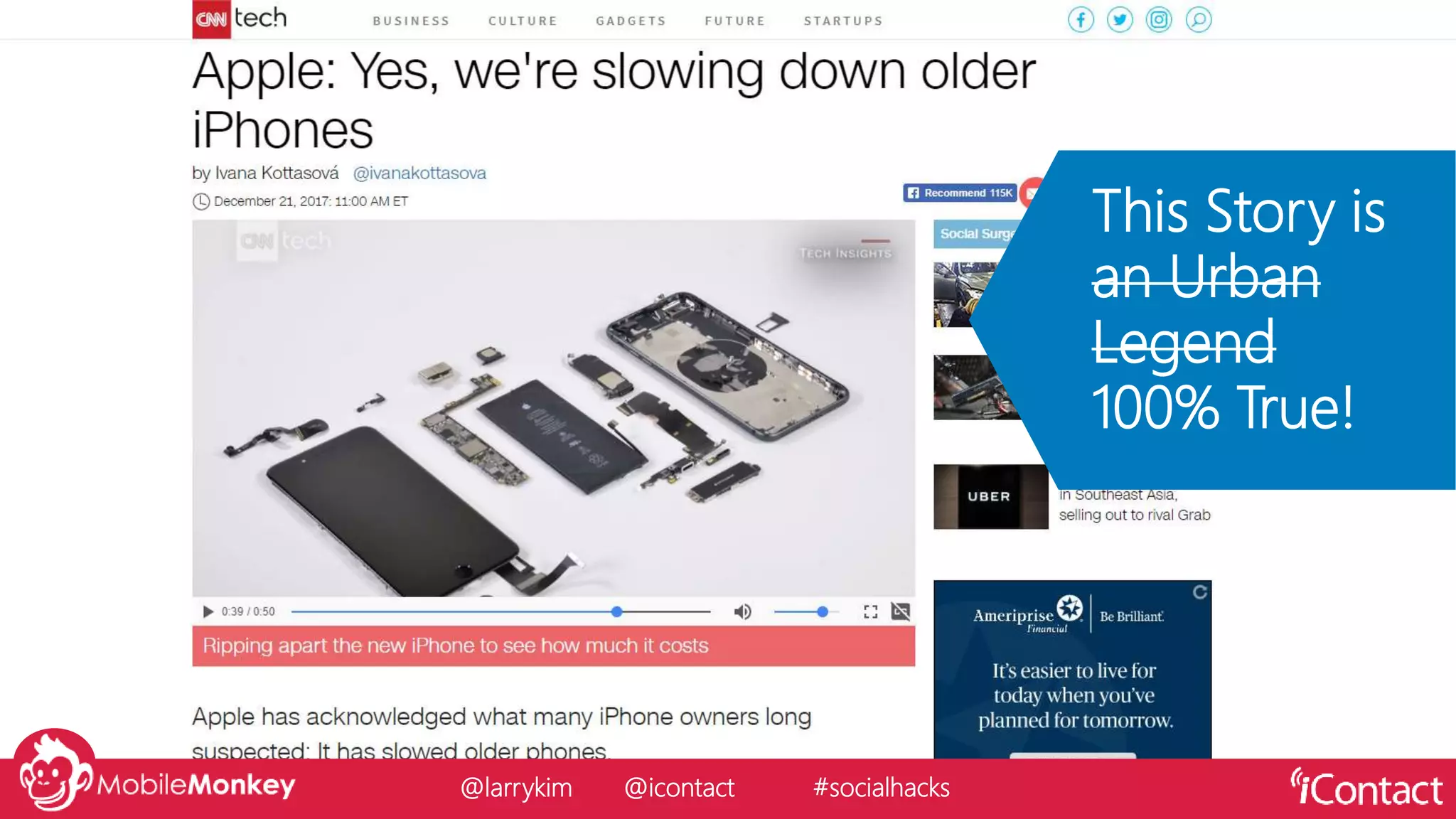 @larrykim @icontact #socialhacks
This Story is
an Urban
Legend
100% True!
 