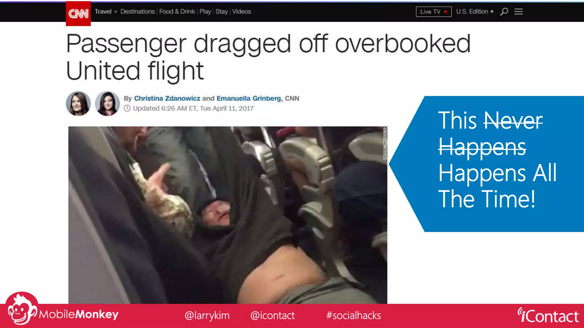 @larrykim @icontact #socialhacks
This Never
Happens
Happens All
The Time!
 