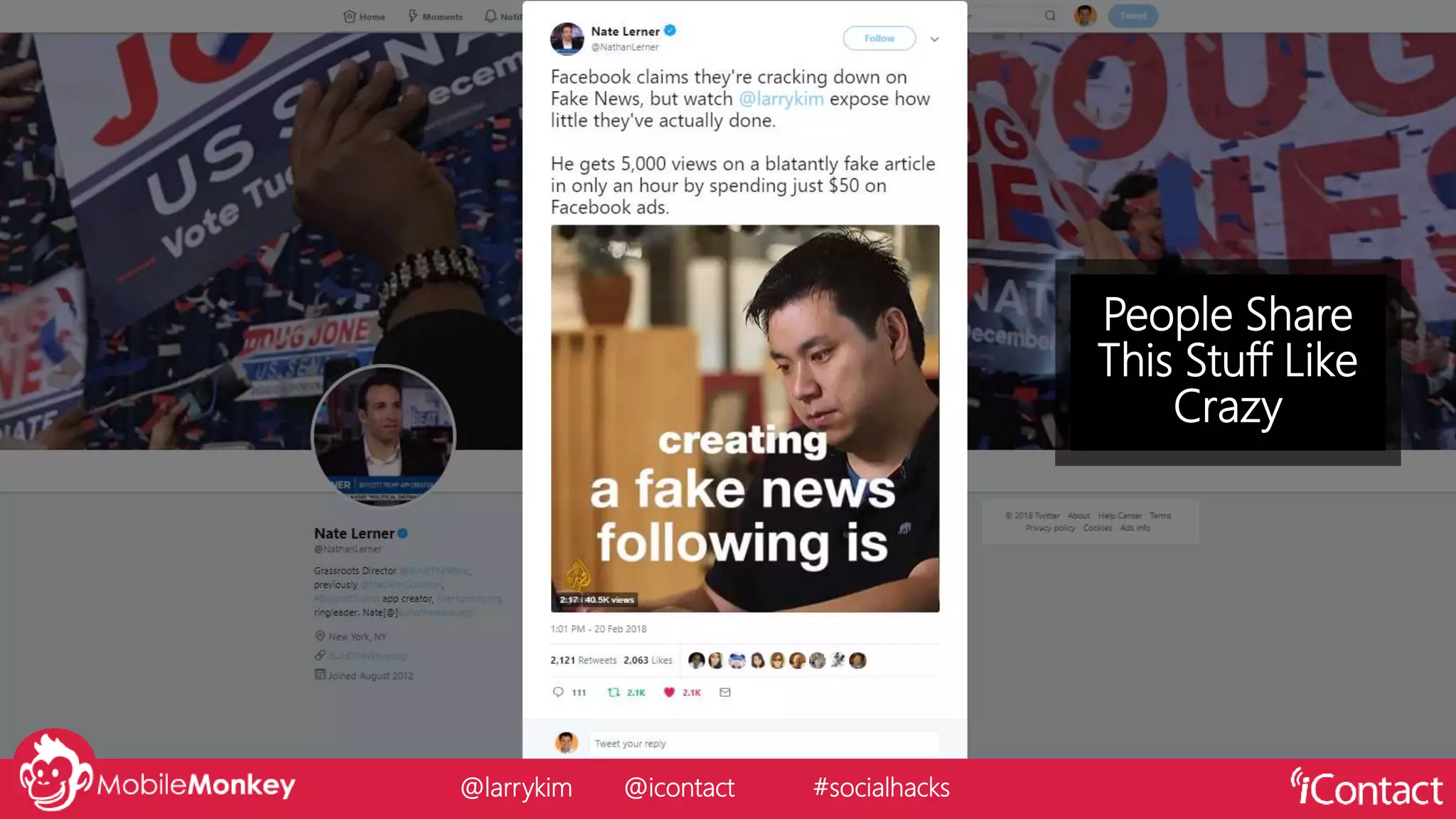 @larrykim @icontact #socialhacks
People Share
This Stuff Like
Crazy
 